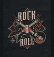 vintage design of print rock and roll vector image vector image