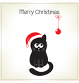 christmas cat vector image