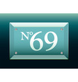 glass number sign vector image vector image