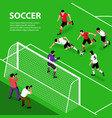 isometric soccer attack background vector image