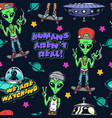 martians colorful vintage pattern seamless vector image vector image