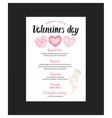 menu flyer for valentine day dinner vector image