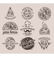 pizza label design typographic set vector image