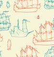 vintage ships pattern vector image