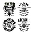 marijuana growing set of four emblems vector image