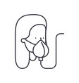 medical mask icon linear isolated vector image vector image