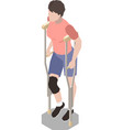 victim on crutches composition vector image vector image