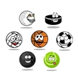 cartoon game balls characters vector image