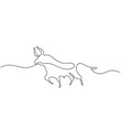 continuous one line drawing bull cow icon vector image