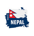nepal flag on a white vector image