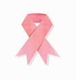 pink breast cancer awareness ribbon textured icon vector image