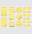 yellow paper sticky notes stickers set 3d vector image