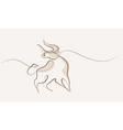 continuous one line drawing bull cow icon vector image