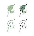 leaves icon set hand-drawn isolated on white vector image vector image
