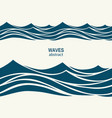 marine seamless pattern with stylized blue waves vector image