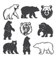 monochrome of stylized bears vector image