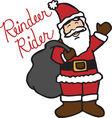 reindeer rider vector image vector image