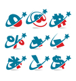 swoosh patriotic logo symbols vector image vector image