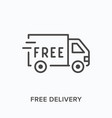 free delivery flat line icon outline vector image