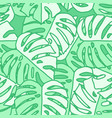 outline monstera silhouettes seamless pattern vector image