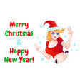 santa girl for christmas vector image vector image