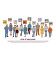 group happy people and sign like isolate on white vector image vector image