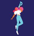 isolated on dark blue background woman character vector image