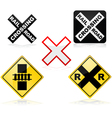 railroad crossing vector image vector image