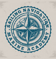 sailing compass sticker vintage monochrome vector image vector image