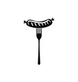 sausage on a fork icon vector image