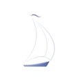silhouette of a sailboat on white background vector image