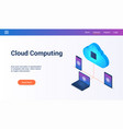cloud computing 3d lp template2 vector image