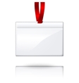 hanging blank realistic horizontal badge vector image