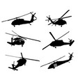 helicopter detailed silhouettes vector image