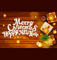 for merry christmas and happy new vector image vector image