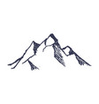 mountains hand drawn rocky peaks mounstain vector image