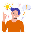 problem solving concept a man thinks and solves vector image