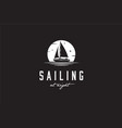 sailing fishing boat ship sailboat silhouette logo vector image vector image