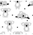 hand drawing cute koalas seamless pattern vector image