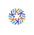 letter k with circle background color vector image