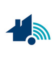 wifi house home logo smart tech internet vector image
