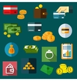 finance business and money flat icons vector image