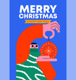 year cartoon man ornament card vector image vector image