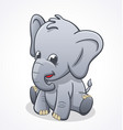 cute baby elephant sitting and smiling vector image vector image