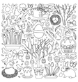 easter doodle set vector image