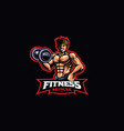 fitness mascot logo design vector image vector image