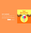 hot summer web posters set with ice cream vector image