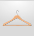 realistic clothes coat wooden hanger close vector image