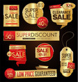 sale stickers and tags golden collection vector image vector image
