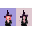 witch girl fashion halloween vector image vector image